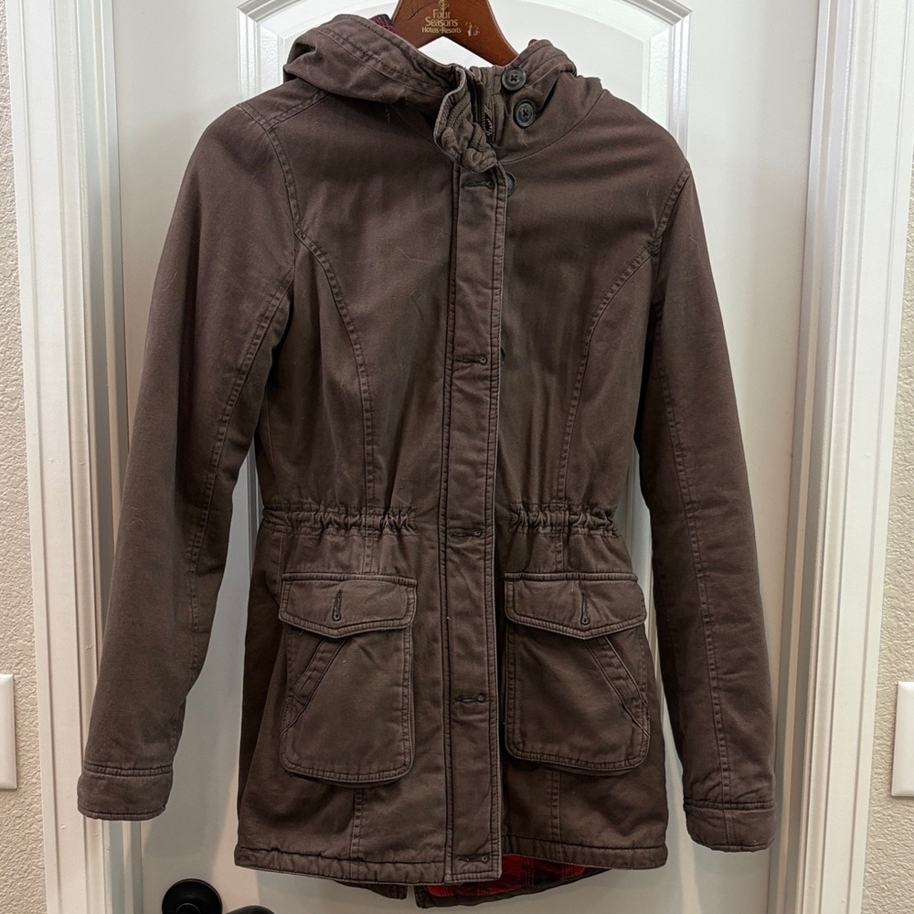Hollister Brown Hooded Jacket